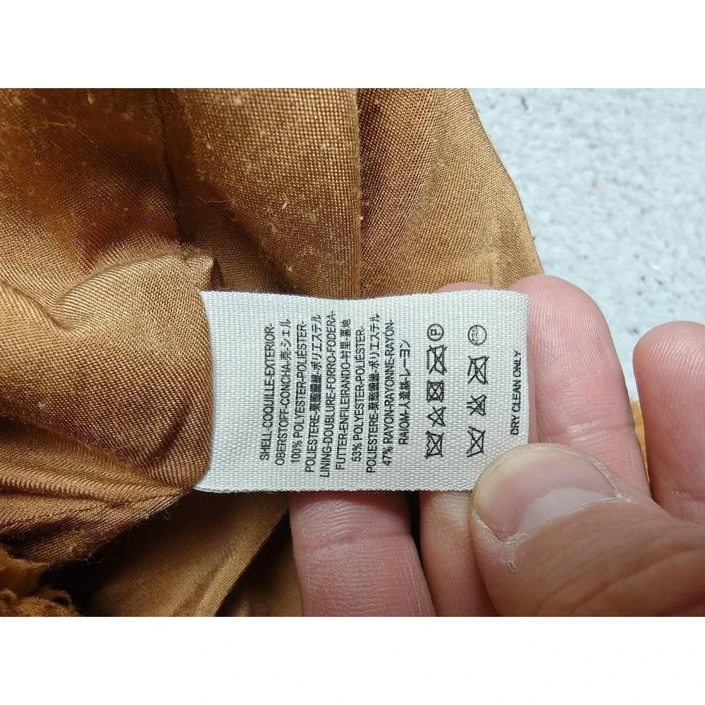 Free People Coat Womens XS Brown Sherpa Fleece Teddy‎ Pea Double Breasted Lined